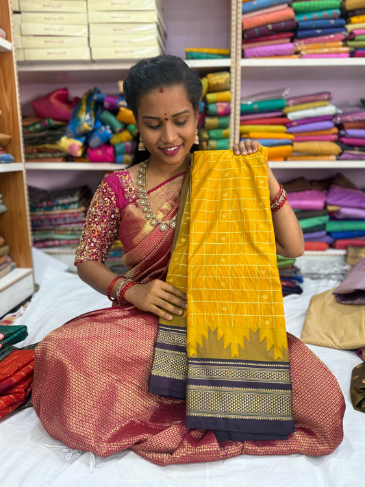 Paithani sarees with zari  checks