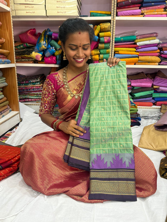 Paithani sarees with zari  checks