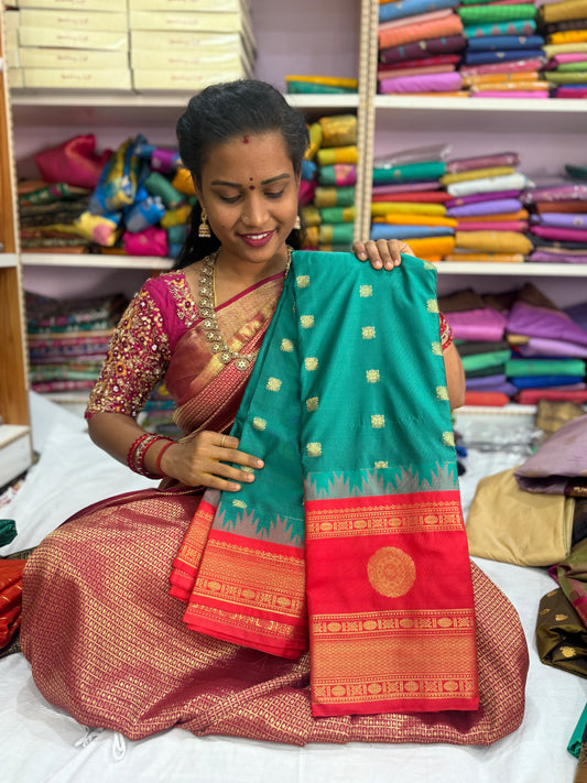 Gadwal gap border butta sarees