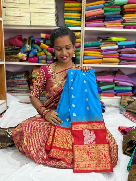 Gadwal gap border butta sarees