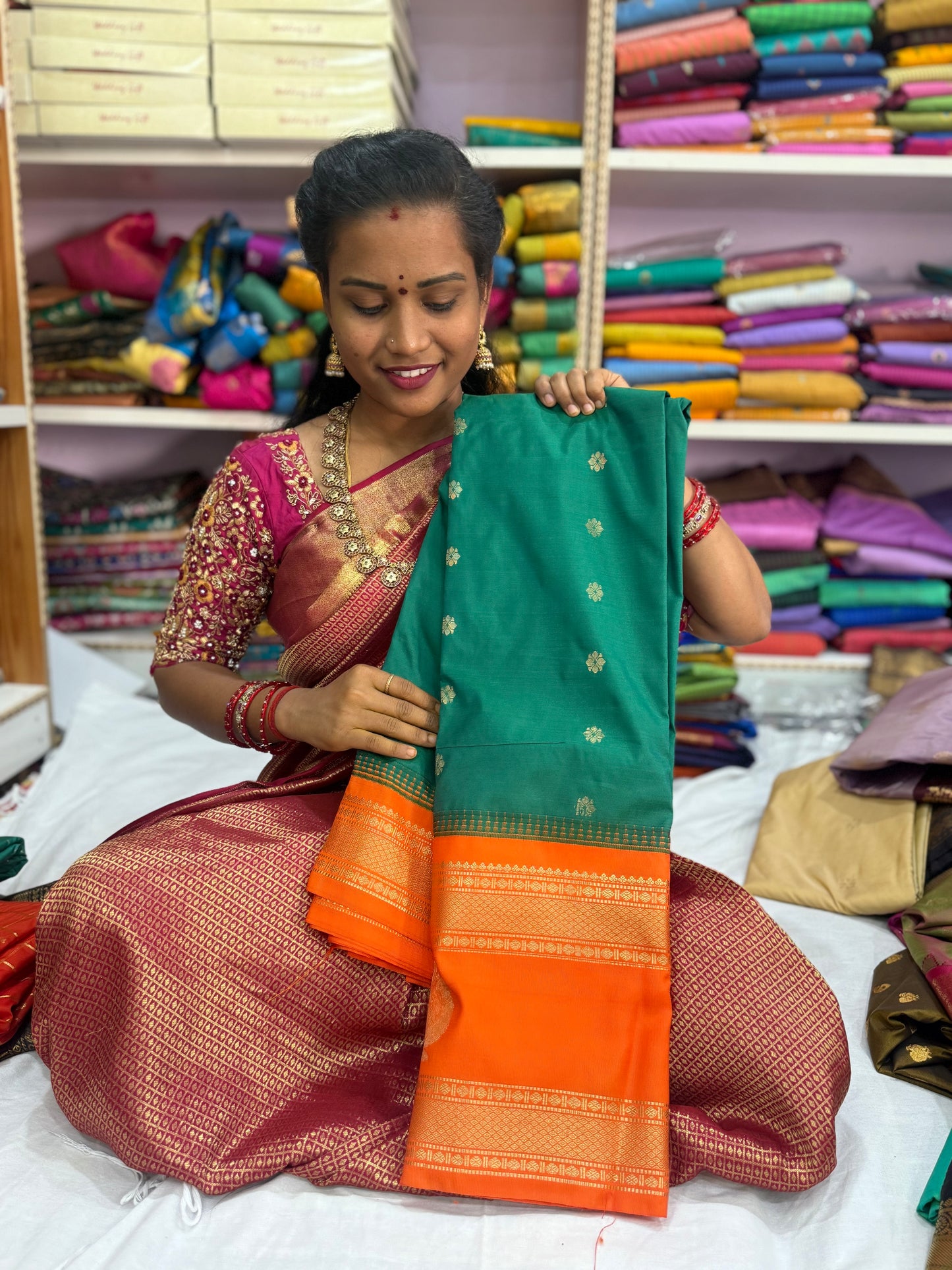 Gadwal gap border butta sarees