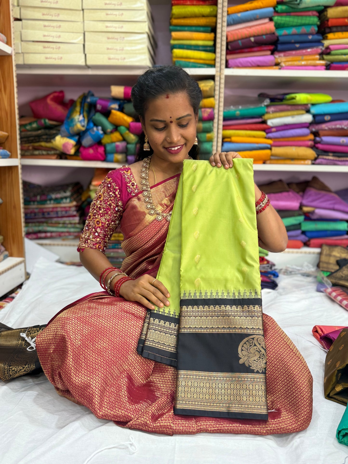 Gadwal gap border butta sarees